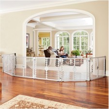 Light Gray Superyard Duo: Baby Playpen  Gate - Indoor/Outdoor Use, 26 Inches T