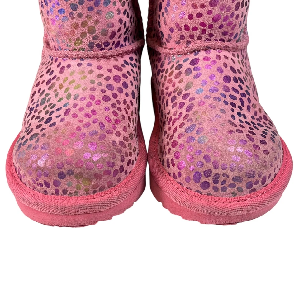 UGG Kids B Cozy II Speckle Pink Glitter Sparkle Warm Cozy Cute Boots Toddler 6 - Image 2 of 4