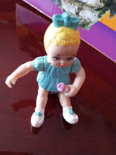 Loving Family Playskool Dollhouse Blonde Baby Girl Doll Teal Lavender Toddler