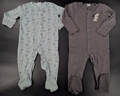 2er Set STRAMPLER Gr. 80/86 (12/18 M) Disney Jungen 100% Cotton Baby Schlafanzug