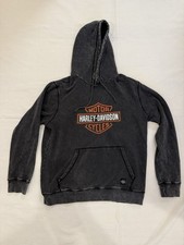 Harley Davidson Bar  Shield Hoodie Large Black Orange