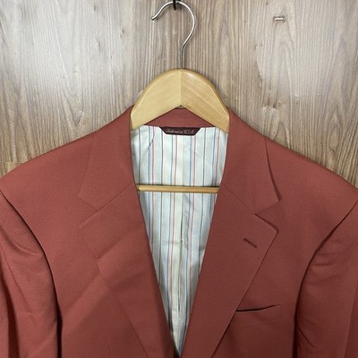 Cricketeer Blazer Jacket Mens 38R Dark Orange Pure Wool Gold Buttons USA Made