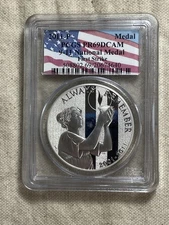 2011-P PCGS PR69DCAM 9-11 Silver National Medal Proof Flag Label First Strike
