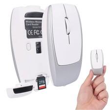 Mini Wireless Mouse Bluetooth TF Card Reader Rechargeable Silent Click Portable