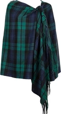 Oversized Cashmere Feel Scotland Scottish Tartan Plaid Black Watch Tartan