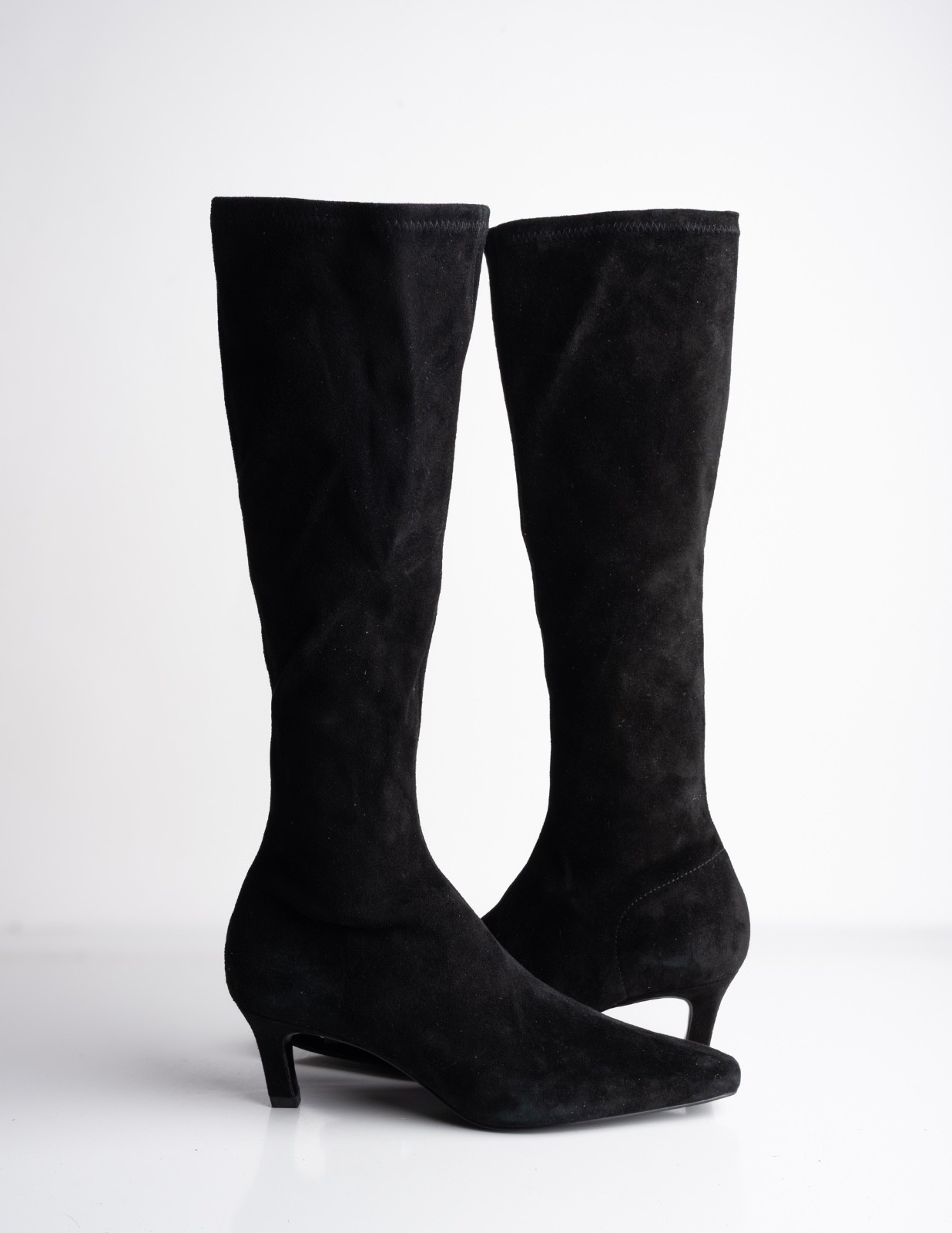 Massimo Dutti Womens Suede Boots Heeled Knee High US 6 EU 36 NWT 1008/550 thumbnail 2