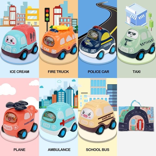 Baby Toy for 1 Year Old Boy | 7 Set Push and Go Cars Toy with Play Mat/Storag... - Picture 2 of 6