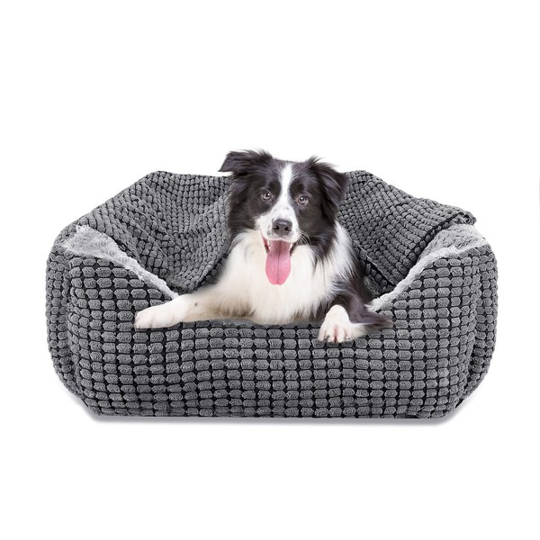 Hundebett MittelgroßE Hunde Flauschig Waschbar Rutschfest Hundesofa 76X61X23Cm-image