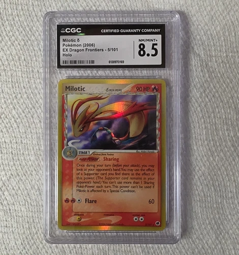 CGC 8.5 Milotic δ EX Dragon Frontiers 5/101 English Holo (2006)