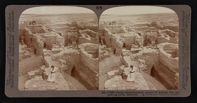Photo:Babylon Iraq 1910s Excavations at Amran Ibu Ali Mound Stereoview