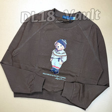 POLO RALPH LAUREN Brown Polo Bear Graphic Crewneck Women's Size M Sweatshirt NWT
