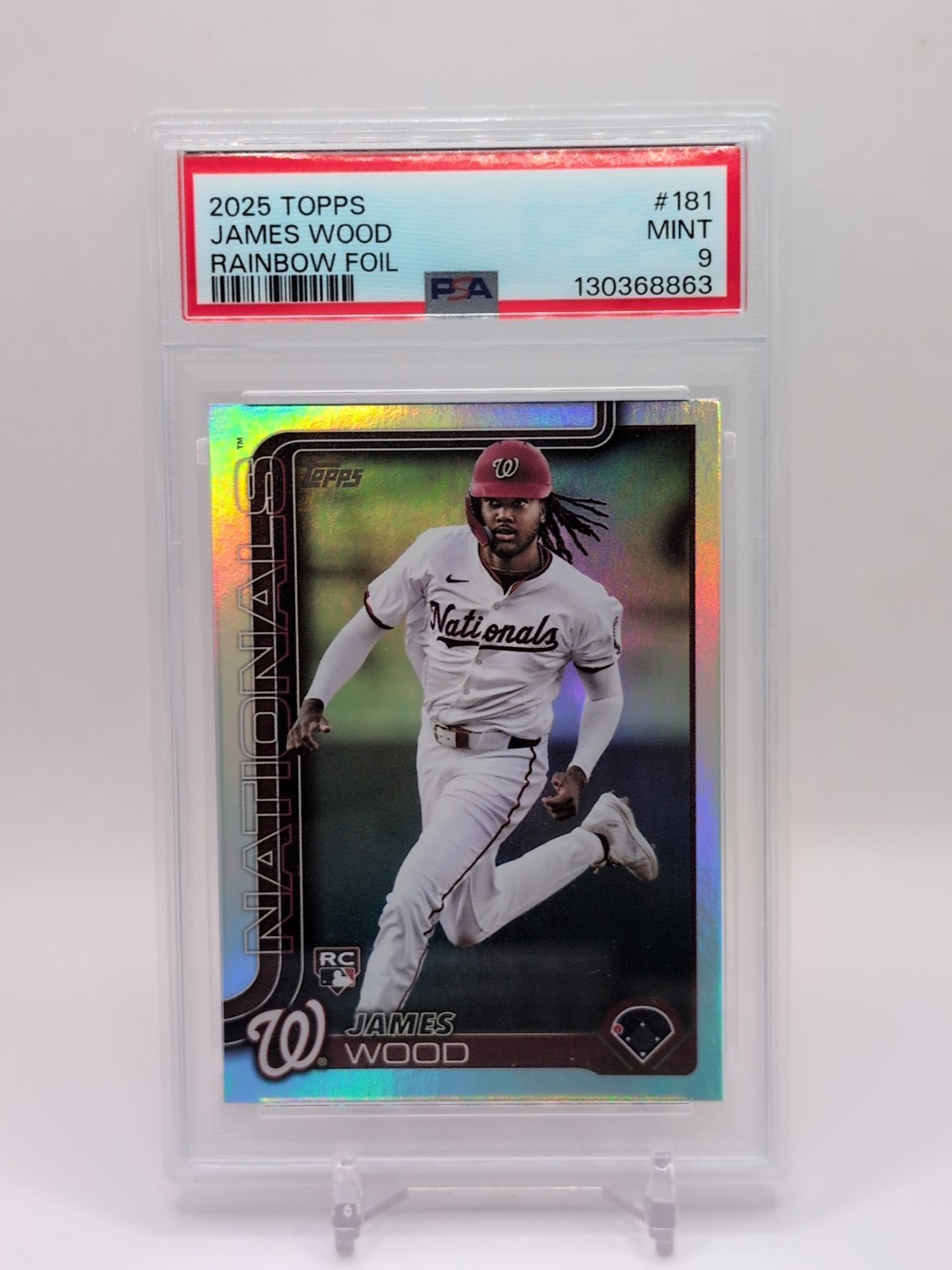 2025 Topps Rainbow Foil #181 James Wood PSA 9 🔥