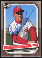 2005 Upper Deck Classics Sparky Anderson Auto Cincinnati Reds #86 COA Card