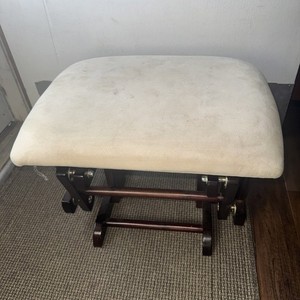Dark Wooden Gliding Ottoman Footstool Nursery/Baby/Rocker Glider Stool Stains