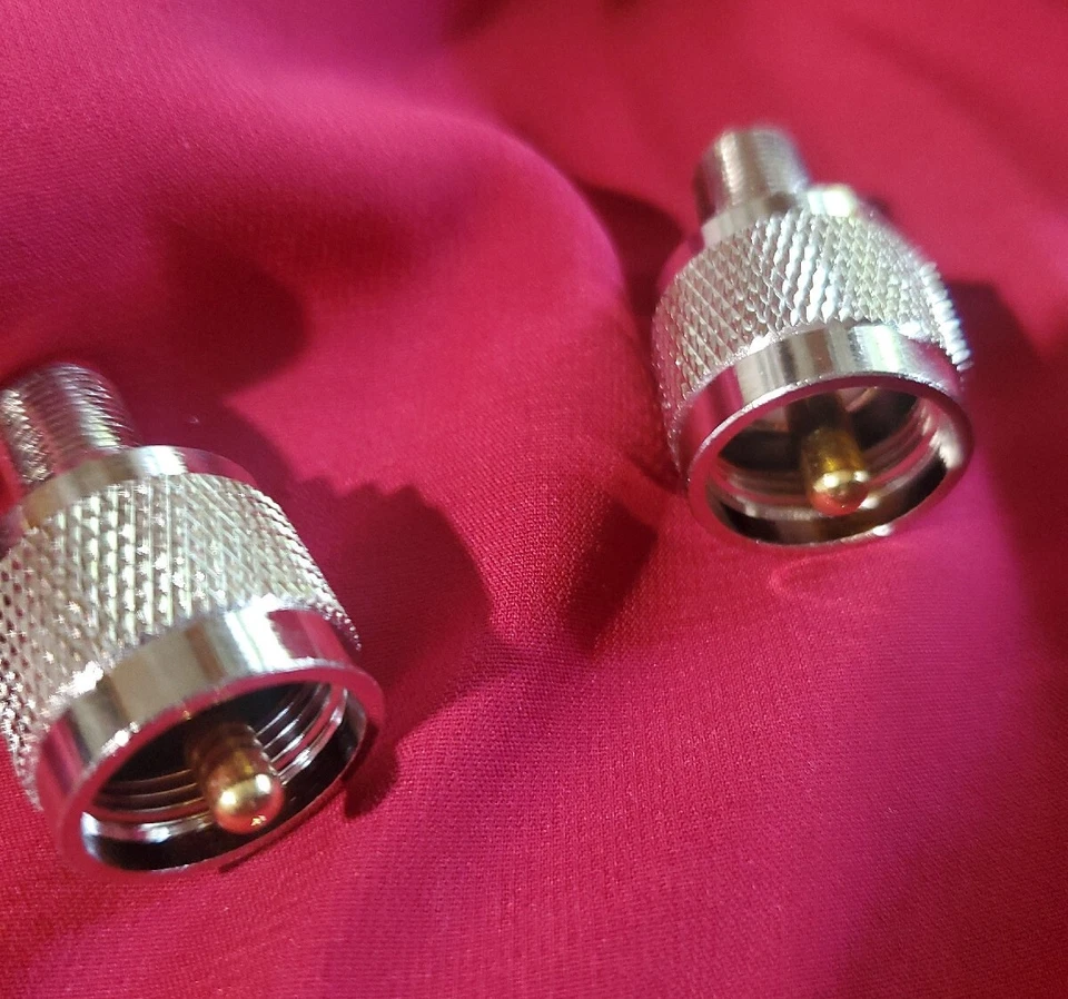 (2) F Type Female Adapter To UHF male plug PL-259 straight Adapter USA - Image 3 of 3