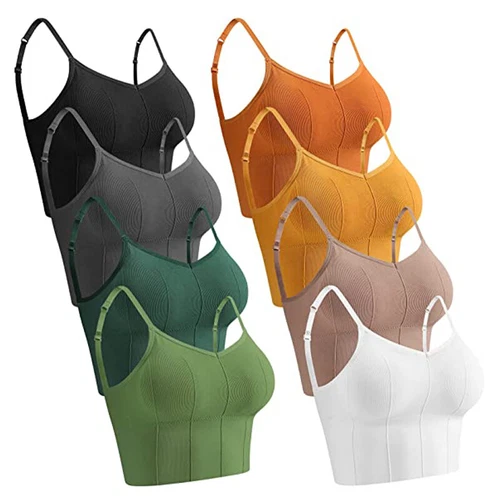 Women Strappy Sport Yoga Low U-Back Bralette Padded Bra Crop Top Cami Vest Tank - Bild 12 von 43