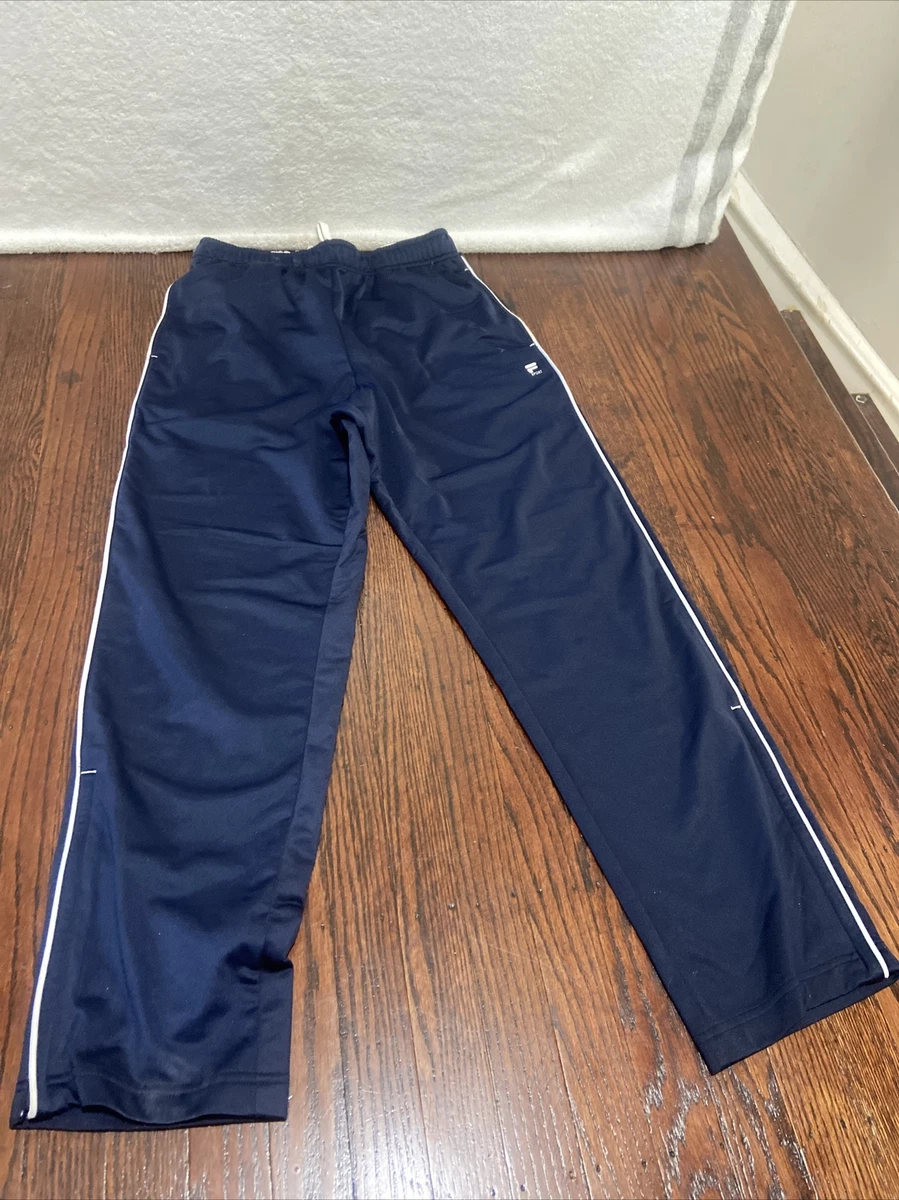 Fila Sport Mens small Track Athletic Pants Navy Blue Zip Ankles