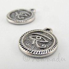 Egyptian Eye of Ra Charms 18mm Antiqued Silver Eye Of Horus C2021 - 5, 10, 20PCs