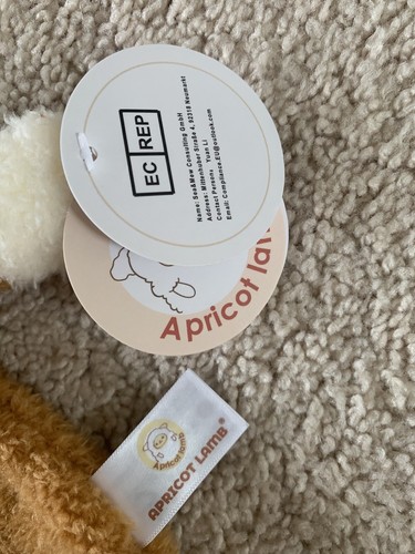 Apricot Lamb Flat FOX Plush Lovey 10" long NEW with tags - Picture 3 of 6
