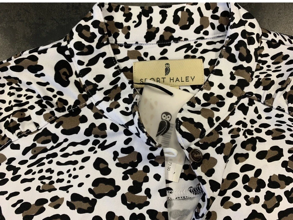 Top de golf deportivo Haley para mujer sin mangas leopardo mediano nuevo con etiquetas Foto 3 de 4
