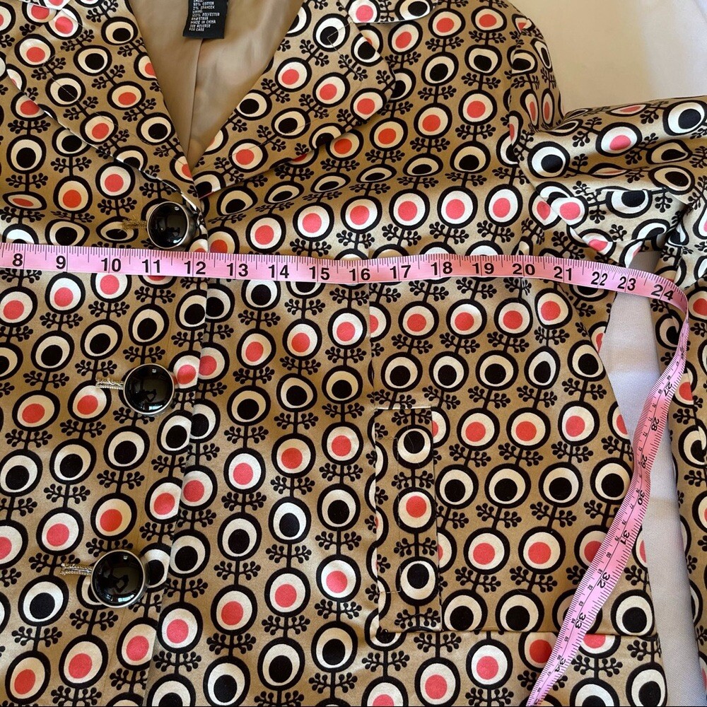 Dot Pattern Blazer L Petite Statement Buttons Mut… - image 8