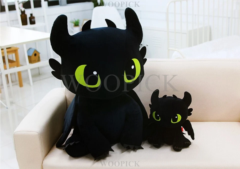 How To Train Your Dragon 3 Sitting Toothless Plush Doll 60cm Cute-100% Authentic - Image 3 of 4
