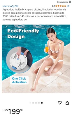 Cordless Robotic Pool Vacuum Cleaner 7500mAh Self Parking Above Below Ground 