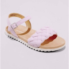 Cat Jack Girls Amelia Braided comfort Footbed Sandals lavender purple 2