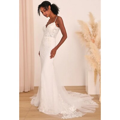 lux lace dress Luxury Lace Strapless High Slit Sheath Wedding Dress with Choker SW190