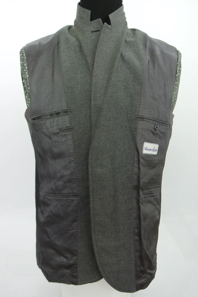 Steven Alan 2 Btn Sport Coat Jacket Gray 100% Cotton Patch Pocket Slim 44 R - Image 4 of 4