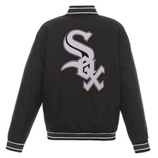 MLB Chicago White Sox Poly Twill Jacket Embroidered Patches Logo JH Design 
