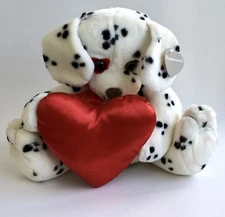 Heartwarmers Super Cute Dalmatian Puppy Holding  Red Heart Plush Stuffed Animal