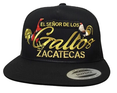 El Señor De Los Gallos De Zacatecas Hat Black Mesh Mexico Federal Chapo Guzmán