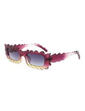 Rectangle Modern Spikes Unisex Shades - Irregular Wavy Square Sunglasses