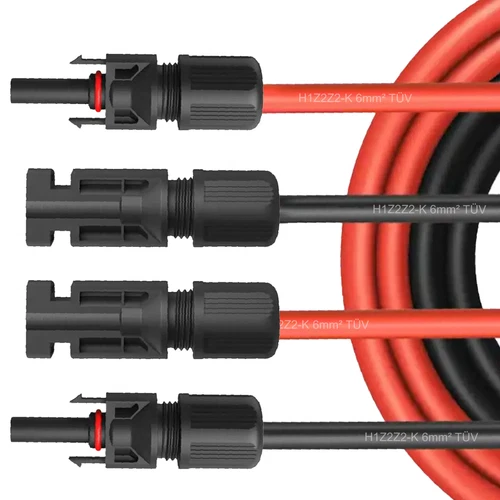 Solar Solarkabel Verlängerungskabel für Solarmodule Kabel mit Stecker 4mm² 6mm²
