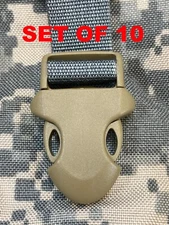 SET OF 10 - 1" ITW Side Release Surface Mount Surmount Replacement Buckle TAN