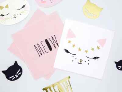 Süße Kätzchen Katze Papierservietten | Partygeschirr Deko | 20 Servietten