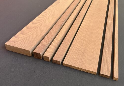 Holzleiste Buche Thermobuche versch. Größen Länge 1150 mm Buche AB-Sort.