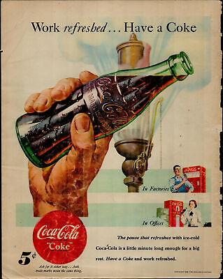 poster reproduction Coca Cola Old Magazine Soft drink Advertising Drink