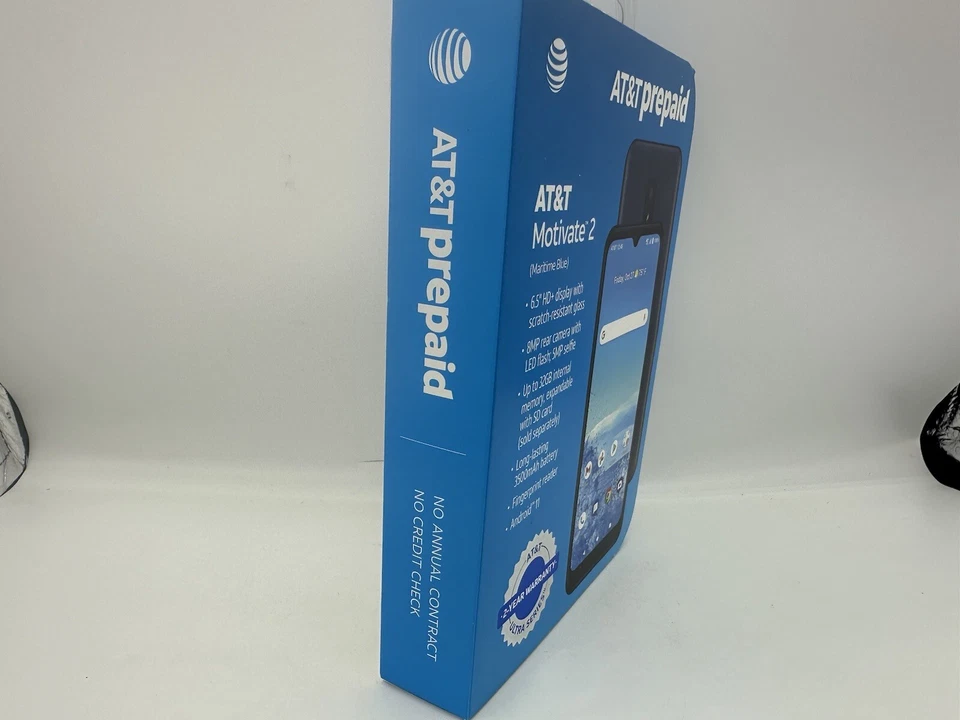 AT&T Motivate 2, 32GB 6.5" HD Prepaid Smartphone Blue 8MP Android Fingerprint - Image 3 of 4