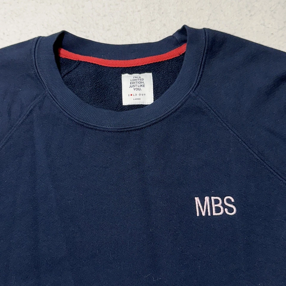 售罄纽约女式大号圆领套衫毛衣海军蓝定制刺绣 — 第 2/4 张图片