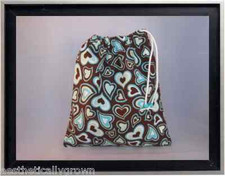 Gymnastics Leotard Grip Bags / Blue  Brown Hearts Gymnast Birthday Goody Bag