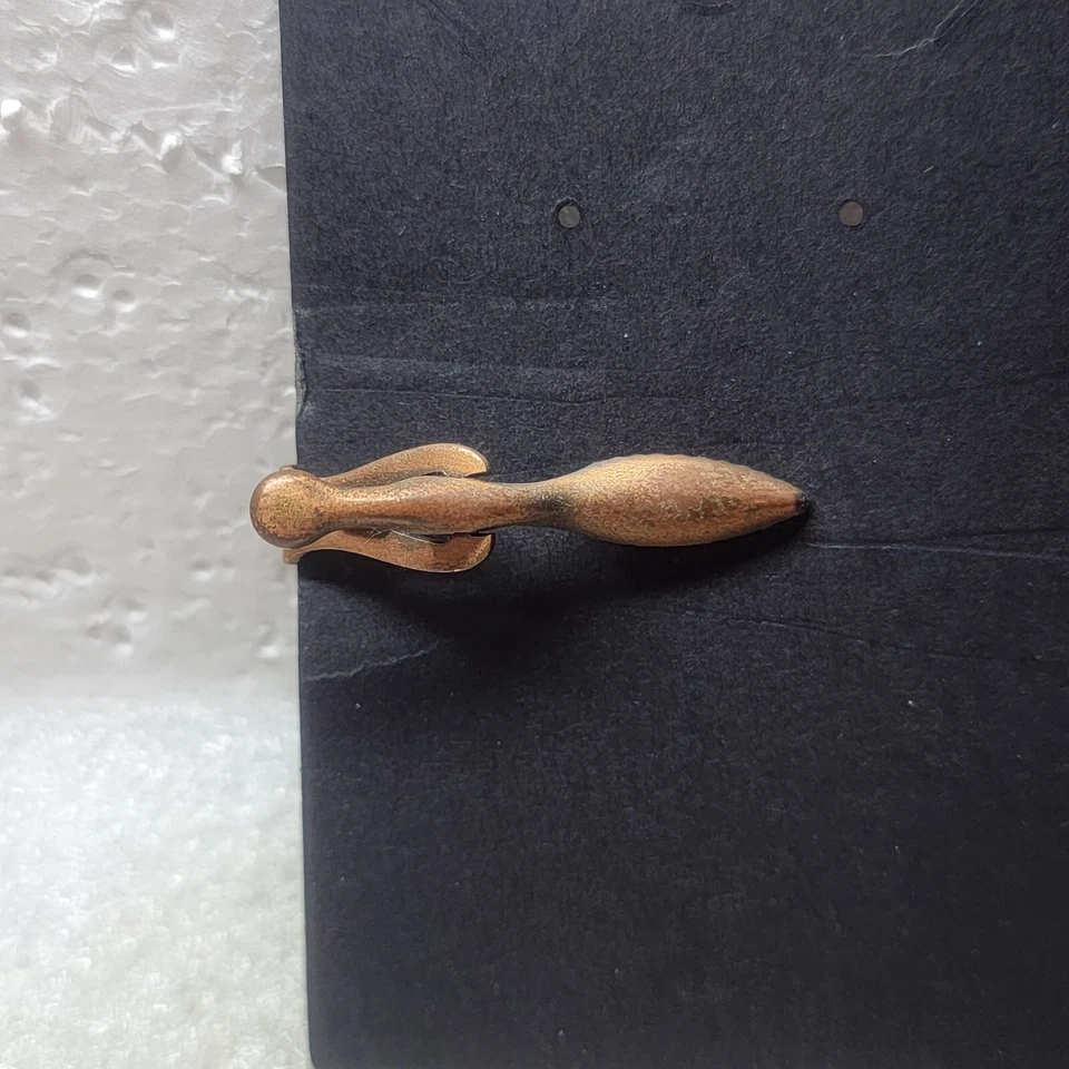 Clip de corbata vintage tono bronce diseño barra símbolo sin marca Foto 2 de 4