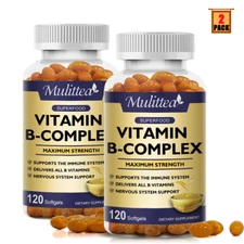 2x Vitamin B Complex Capsules Vitamin B12 B6 Vitamin B for Energy & Metabolism