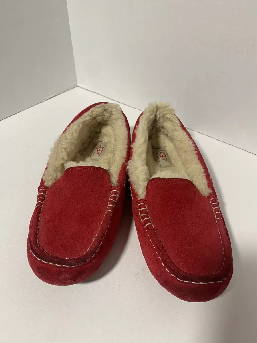UGG Australia Women s Ansley Moccasin Slipper Red Size 9 US. eBay