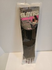 Long black fashion arm gloves, fingerless - 1 pair