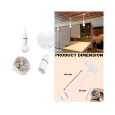 New Ceiling Rose Pendant Bulb Holder Plastic Pendant Size 6” (150mm) with Energy