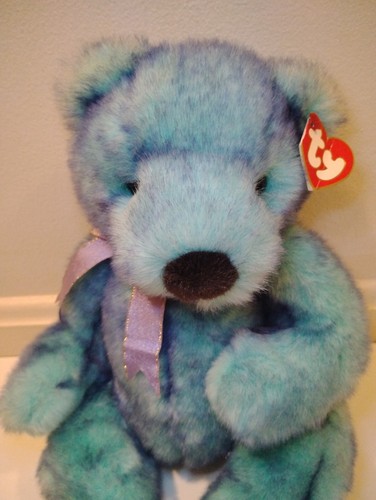 TY Classics BLUEBEARY Beanie Buddy Teddy Bear Plush Retired Stuffed Animal 14" - Picture 11 of 12