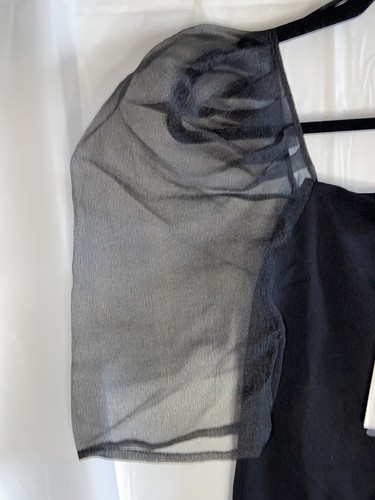 Maglia manica organza rosa infinita Nordstroms nuova con etichetta tg. M Mini Abito Nero A1 - Foto 7 di 11