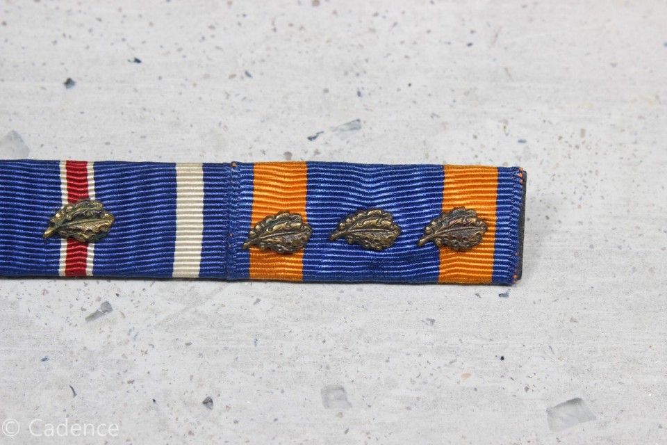 US WW2 Theater Made Ribbon Bar 3 Place SS Medal DFC Air Medal Oak 1/2